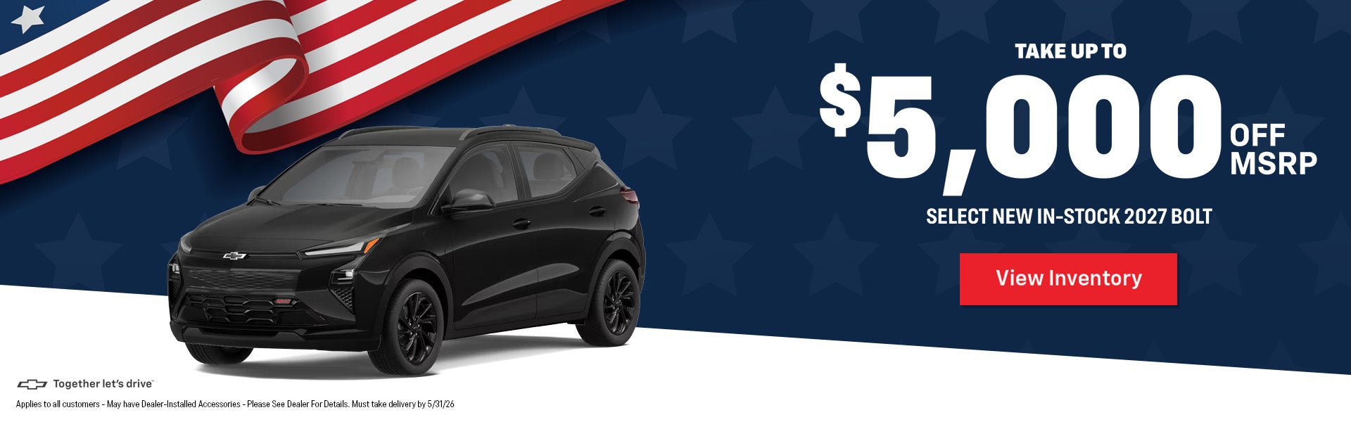 take up to $5000 off msrp for 2027 Bolt