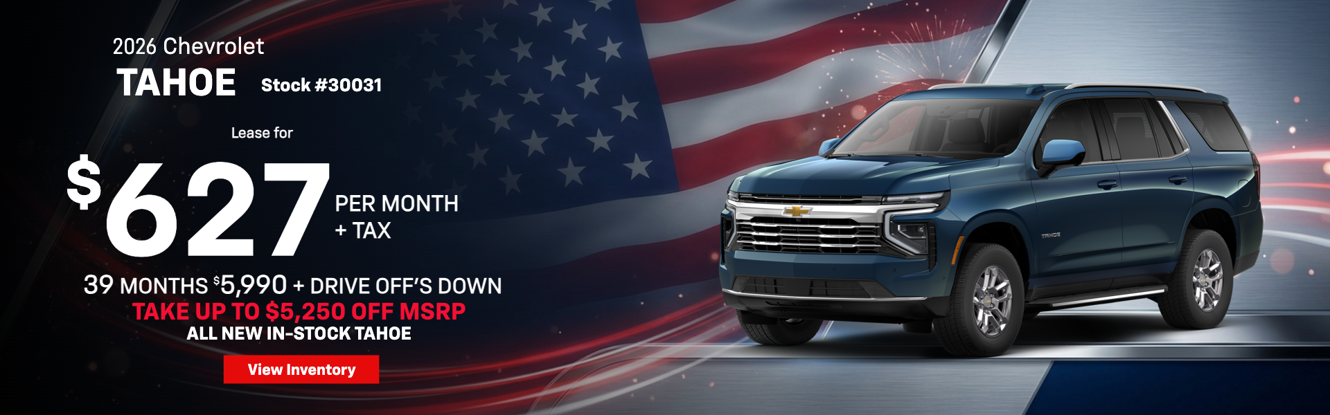 $627/mo Lease Offer - 2026 Tahoe