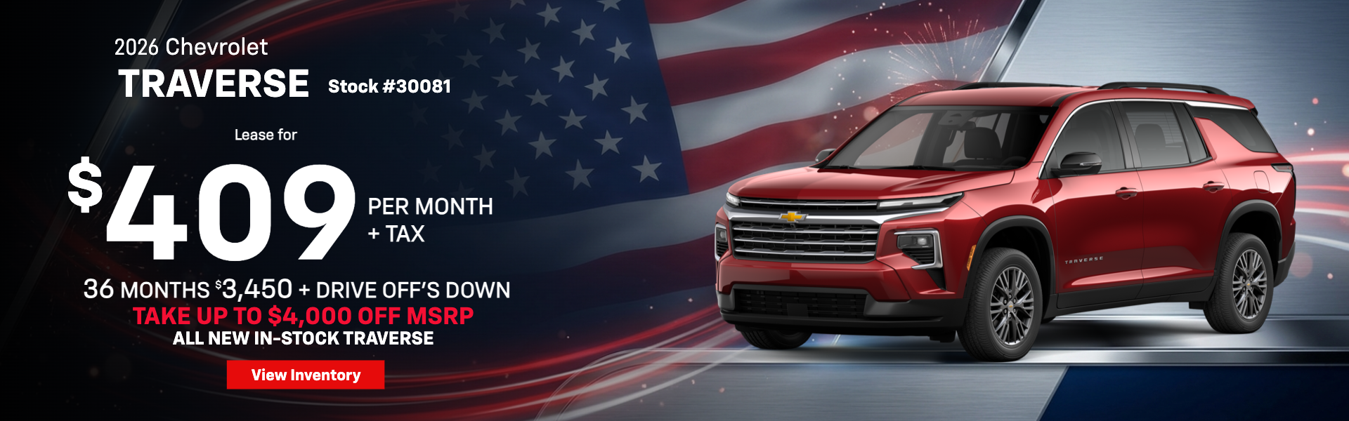 $409/mo Lease Offer - 2026 Traverse